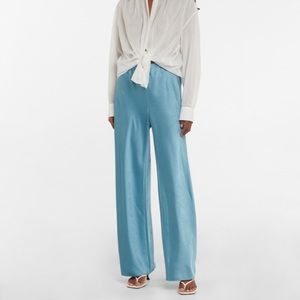 Vince Satin high Rise wide leg bias pants